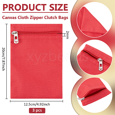 Canvas Cloth Zipper Bags ABAG-WH0077-09B-05-1