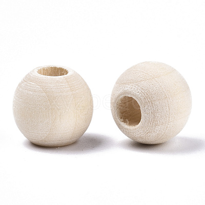 Natural Unfinished Wood Beads X-WOOD-Q038-12mm-1