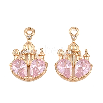 Brass Pave Cubic Zirconia Pendants CU-CBA8183-05G-B-1