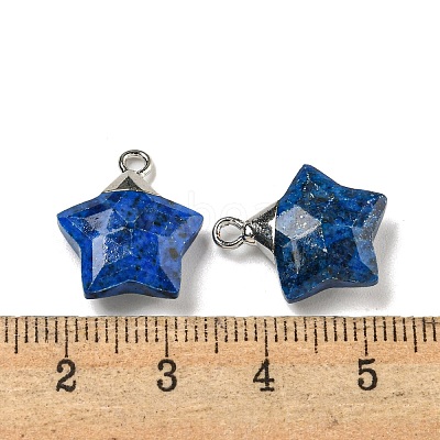 Natural Sesame Jasper Imitation Lapis Lazuli Pendants G-P540-01P-04-1-1