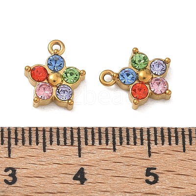 304 Stainless Steel with Rhinestone Pendants SA-CBA49D2-08G-01-1