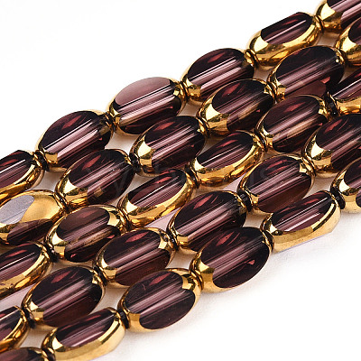 Electroplate Opaque Color Glass Beads Strands EGLA-Q127-A01-02I-1