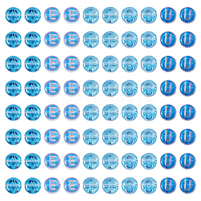 100Pcs 5 Styles Transparent Electroplated UV Plating Glass Beads GLAA-TA0003-19B-1
