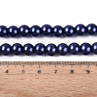 Baking Paint Pearlized Glass Pearl Round Bead Strands HY-Q330-8mm-82-1