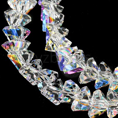 Electroplate Transparent Glass Beads Strands X-EGLA-P052-02A-AB01-1