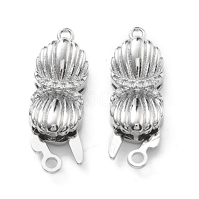Brass Micro Pave Clear Cubic Zirconia Box Clasps KK-G523-13P-1