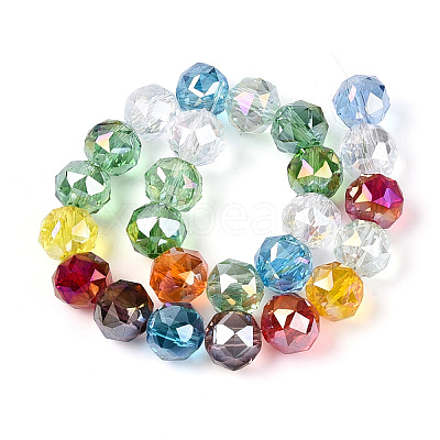 AB Color Plated Transparent Glass Round Beads Strands EGLA-T029-8mm-12T-01-1