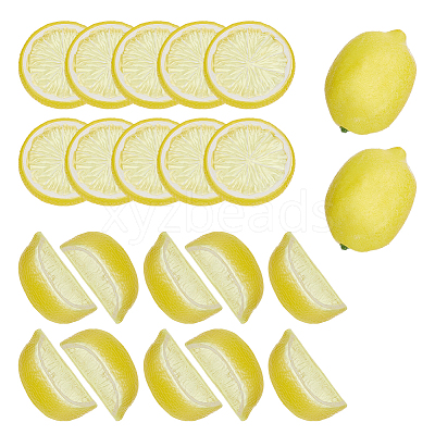 22Pcs 3 Styles Plastic Simulated Lemon DJEW-AR0001-15B-1