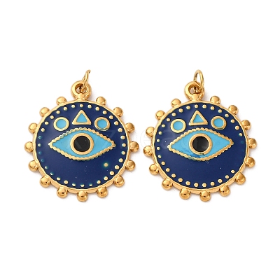 304 Stainless Steel Enamel Pendants STAS-U061-35G-03-1