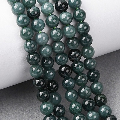 Natural Blue Jade Beads Strands G-H341-6mm-02-1