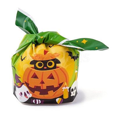 100Pcs Rabbit Shaped Halloween Candy Plastic Bags ABAG-U001-02F-1