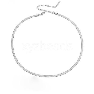 304 Stainless Steel Snake Chain Necklaces for Women WG80FEF-33-1