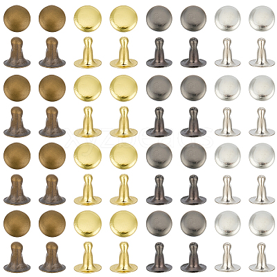 400Pcs 4 Colors Alloy Snap Rivet Butt Screw FIND-GF0009-29-1