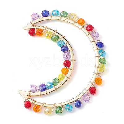 Colorful Glass Beaded Big Pendants PALLOY-JF02428-01-1