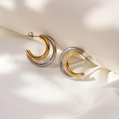 304 Stainless Steel Stud Earrings for Women DQ1821-1