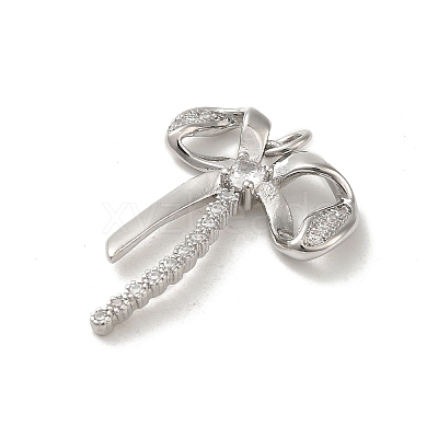 Rack Plating Brass Micro Pave Cubic Zirconia Pendants KK-H473-08F-P-1