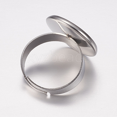 Tarnish Resistant Adjustable 304 Stainless Steel Finger Rings Components STAS-F149-18P-C-1