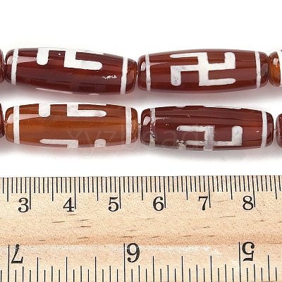 Rice Shape Tibetan Style dZi Beads Strands G-A269-A16-01-1