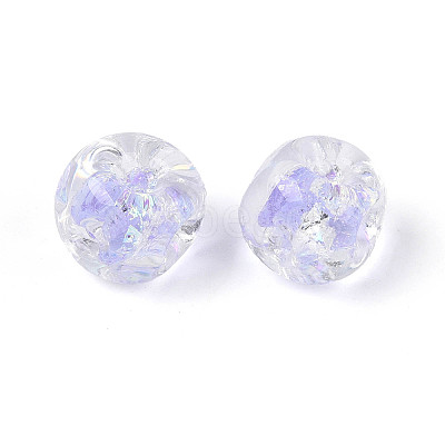 Handmade Foil Lampwork Beads Strands FOIL-T008-04E-1