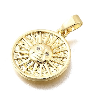 Brass Micro Pave Cubic Zirconia Pendants KK-P336-20G-1