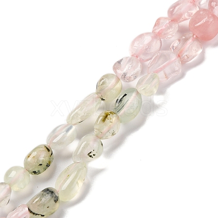 Natural Prehnite & Rose Quartz Beads Strands G-L610-B09-01-1