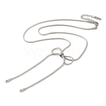 304 Stainless Steel Snake Chain Necklaces NJEW-Q339-03P-1