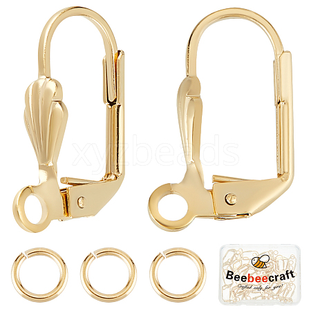 Beebeecraft 30Pcs Brass Leverback Earring Findings FIND-BBC0003-20G-1