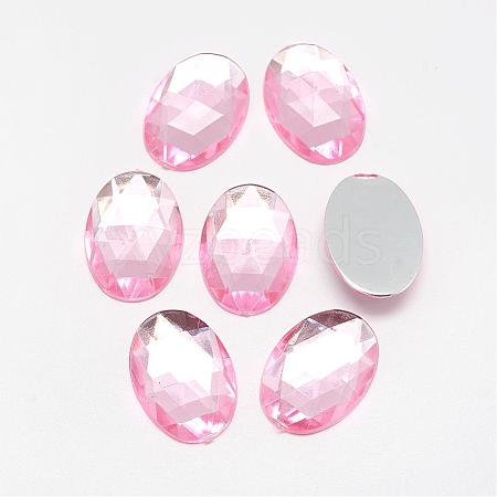 Acrylic Rhinestone Flat Back Cabochons GACR-Q011-13x18-06-1