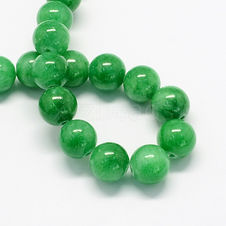 Natural Dyed Yellow Jade Gemstone Bead Strands G-R271-6mm-YXS19-1