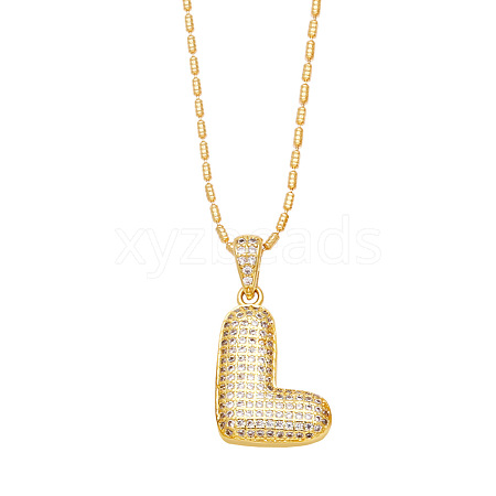 Brass Micro Pave Cubic Zirconia Pendant Necklaces PW-WG99827-12-1