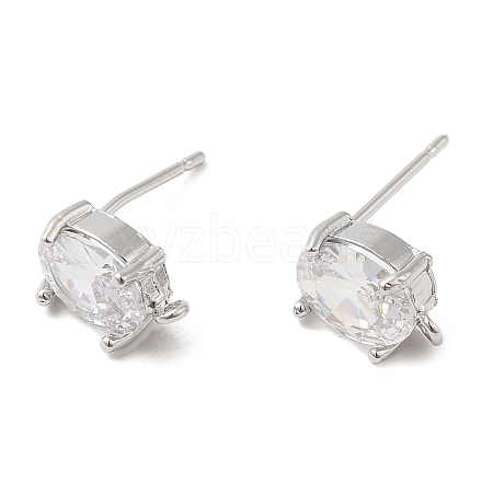 Brass Stud Earring Findings KK-F860-81P-1