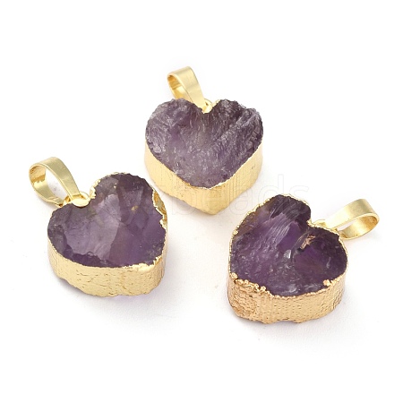 Natural Amethyst Pendants G-B012-13G-01-1