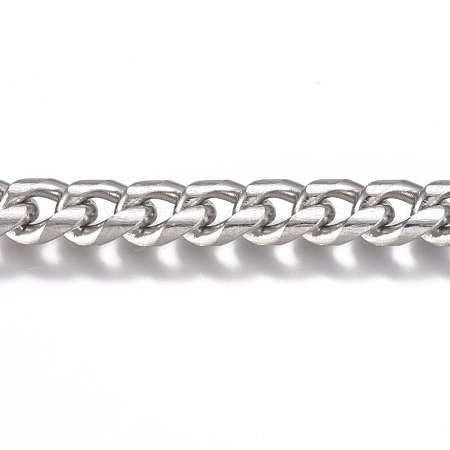 Tarnish Resistant 201 Stainless Steel Cuban Link Chains CHS-G017-14P-1