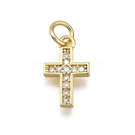Brass Micro Pave Cubic Zirconia Pendants KK-Z100-39G-03-1
