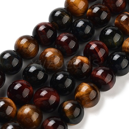 Natural Tiger Eye Beads Strands G-G448-10mm-21AB-1