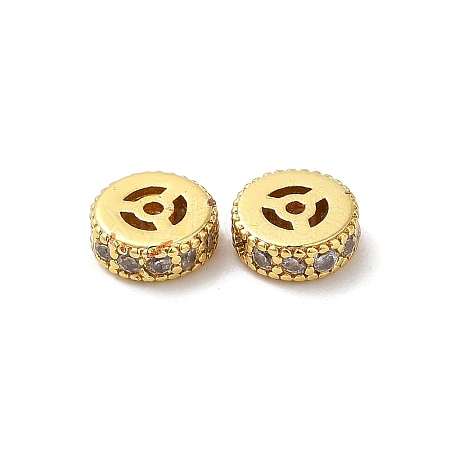 Rack Plating Brass Cubic Zirconia Beads KK-K273-13G-1