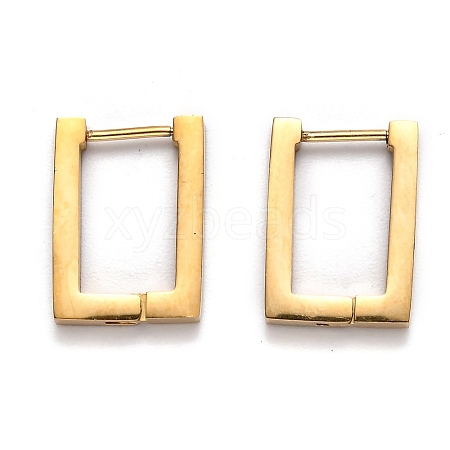 304 Stainless Steel Rectangle Huggie Hoop Earrings STAS-H156-10B-G-1