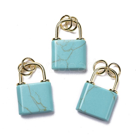 Synthetic Turquoise Pendants G-P453-01G-H-RS-1