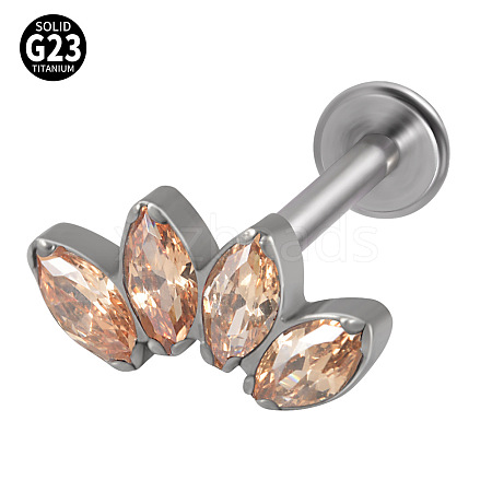 G23 Titanium with Cubic Zirconia Threadless Labrets WGA6216-22-1