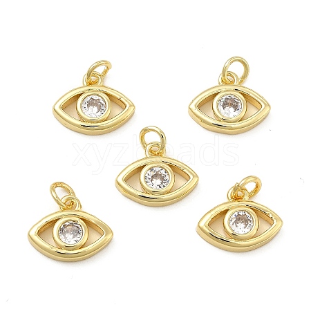 Brass Micro Pave Cubic Zirconia Charms KK-E068-VB242-1