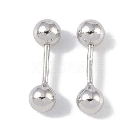 Anti-Tarnish Rhodium Plated 999 Sterling Silver Cartilage Earrings for Women EJEW-S215-26P-1