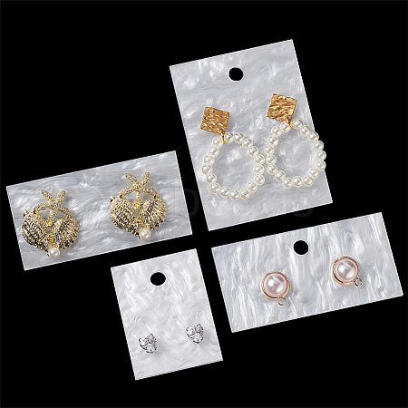  8Pcs 4 Styles Acrylic Earring Stud Display Cards CDIS-NB0001-40-1