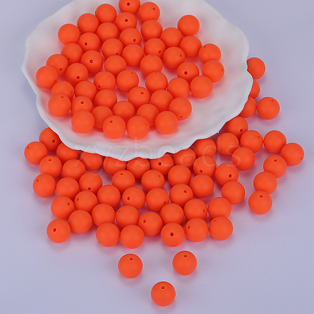 Round Silicone Focal Beads SI-JX0046A-37-1