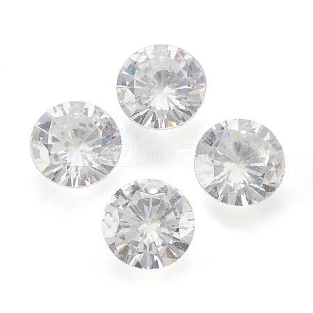 Cubic Zirconia Pointed Back Pendants ZIRC-N037-8mm-01-1