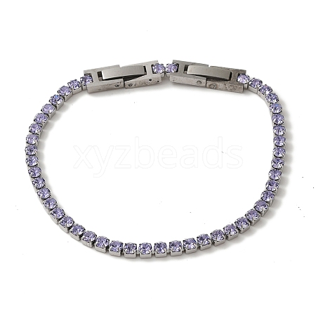 304 Stainless Steel Rhinestone Cup Chain Bracelets BJEW-S002-01A-1