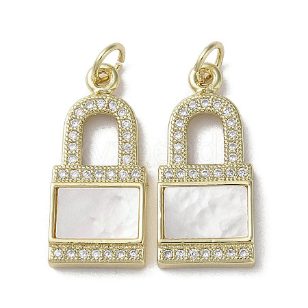 Brass Micro Pave Cubic Zirconia Pendants KK-G485-03G-1