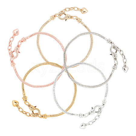10Pcs 5 Colors Brass European Style Bracelet Making MAK-SC0001-10-1