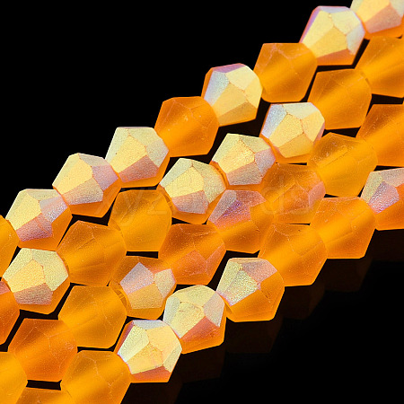 Imitate Austrian Crystal Bicone Frosted Glass Beads Strands X-EGLA-A039-T6mm-MB23-1