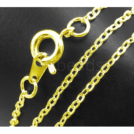 Brass Cable Chain Necklaces X-SW028-G-1