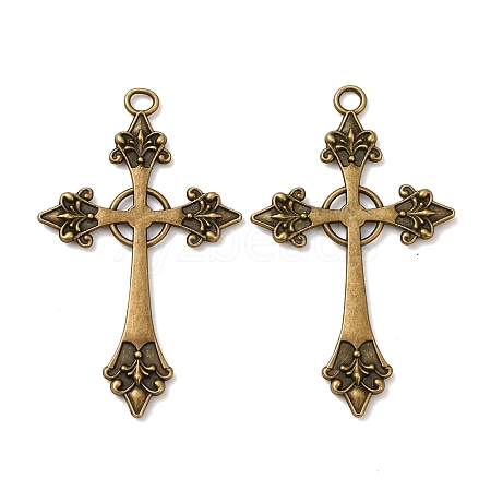 Cross Tibetan Style Alloy Big Pendants LS-TIBEP-Q058-04AB-FF-1